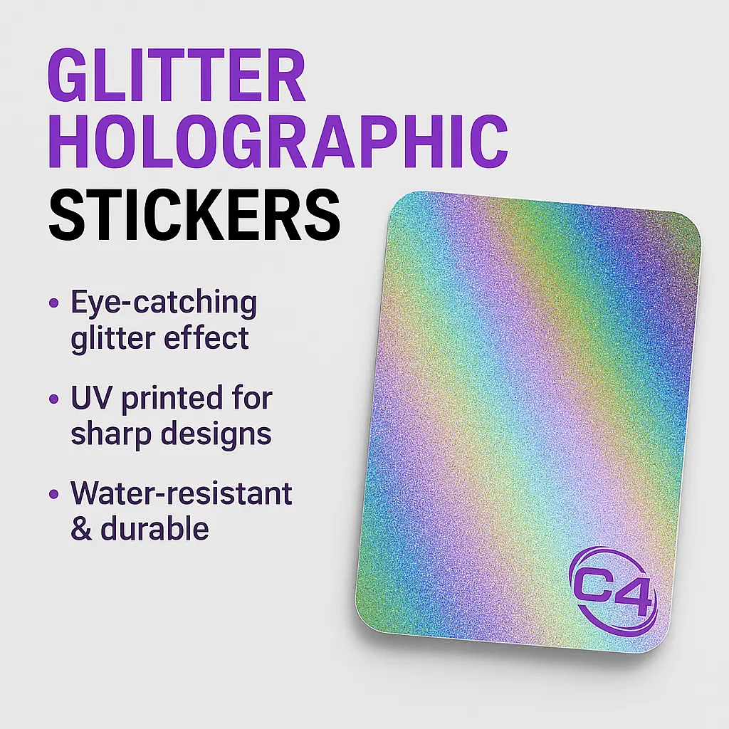 Custom Stickers – Design Your Own with Our Easy Online Tool! - Glitter Holographic Chrome