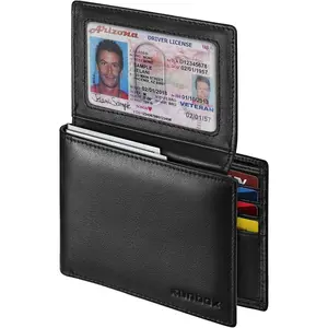 Wallet for Men, Mens Wallet Bifold Rfid Blocking with 2 ID Windows, Card Holder Wallet with  Box