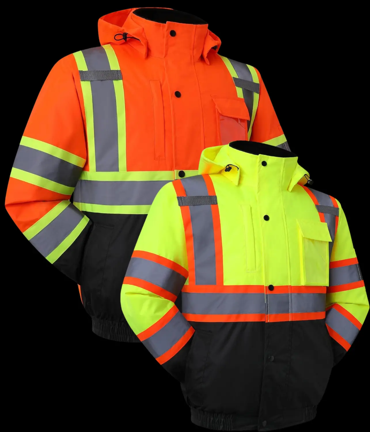Worksite Jacket High Visibility Reflective Jackets for work, Waterproof Class 3 with ...