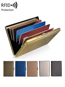 Unisex Business Card Holder, Thick Aluminum Alloy, 6 Colors Available, Portable for Work, Shopping, Parties, Ideal Gift