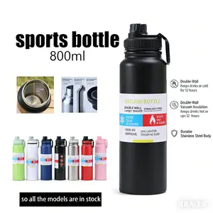 27oz Sturdy Stainless Steel Vacuum Insulated Flask Tumbler with Lid - Lightweight 2-in-1 Water Bottle & Coffee Mug with Loop Handle, Portable Outdoor Beverage Container for Camping, Home Use (Insulation for Temperature Retention)