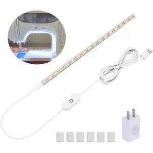 Sewing Machine LED Light Strip, Adhesive LED Sewing Strip Light with Touch Dimmer, 11.8in Sewing Light Strip and 6.6ft USB , Cold White 6500K