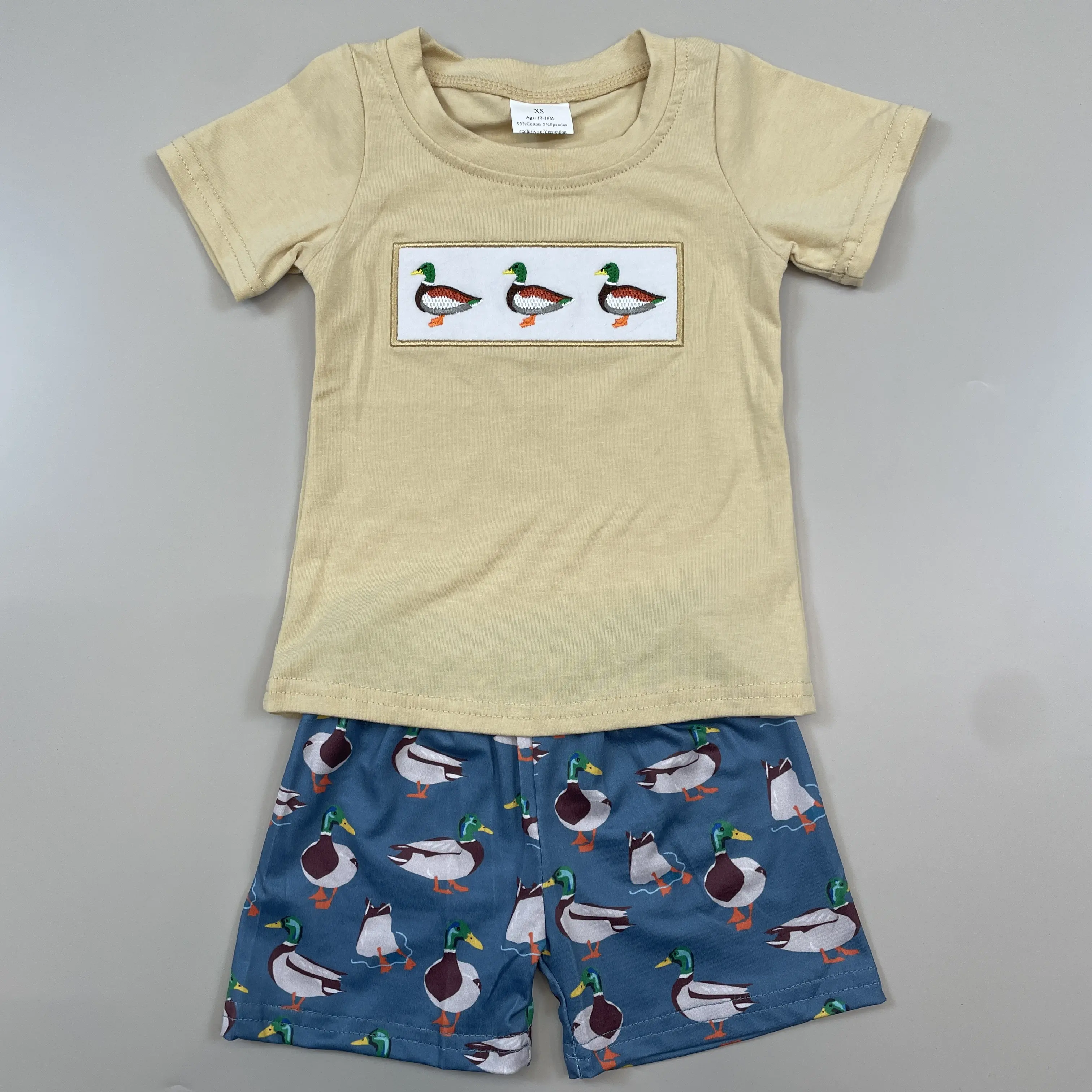 Toddler Boys' High Quality 2-Piece Basic Casual Mallard Outfit - Long Embroidered Cotton Polo, Plaid Shorts, All Seasons Children's Set (6-7T, 7-8T)