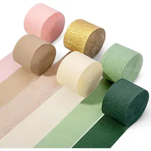 6 Rolls Sage Green Crepe Paper Streamers for Green Boho Wedding Bridal Shower Bachelorette Woodland Wedding Party Decorations Supplies
