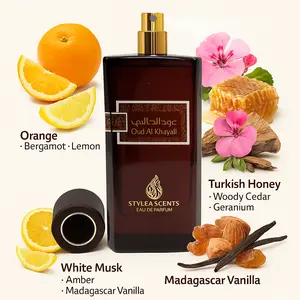 OUD AL KHAYALI Eau De Parfum by Style & Scents – Luxurious Unisex Warm Citrus & Amber Perfume with Turkish Honey, Geranium, Cedar & Madagascar Vanilla | 100ml, 20% Oil, 18-24 Hours  Elegant, Long-Lasting Daily & Evening Scent – Made in UAE (MDO014)