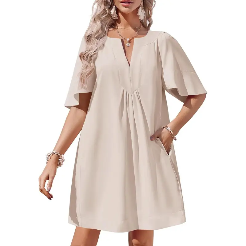 short sleeve flowy summer dresses Flowy Grey Short Sleeve Floral Embroidered Short Dress – Country Lace  Boutique main image 1