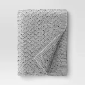 Chunky Chenille Throw Blanket Gray - Threshold Chunky Chenille Throw Blanket Gray - Threshold