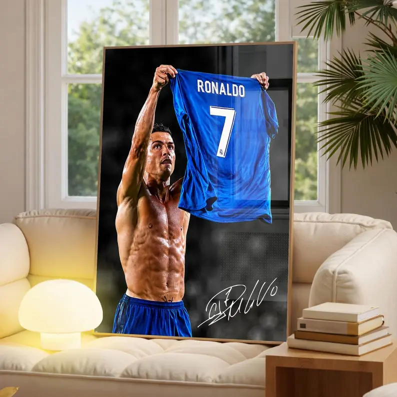 Cristiano Ronaldo Poster, Signed Ronaldo Poster, CR7 Poster, Ronaldo Fan Gift, Soccer Wall Art