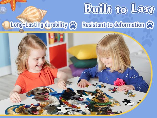 [Magic Toy] Animal Puzzle for Kids, 100-piece round puppy floor puzzle, Perfect Gift for Boys and girls aged 3+