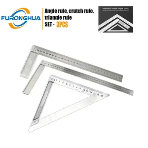 Stainless Steel Angle Square Set 3PCS Heavy Duty Precision Woodworking Tools Carpenter Metalworking Laser-etched Non-Slip Grip DIY Projects