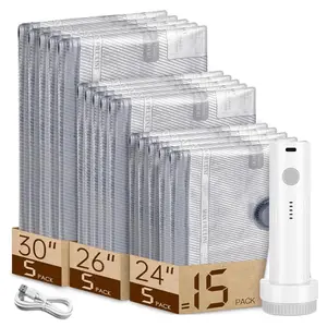 [2026 Upgraded] X7 Cordless Travel Vacuum Storage Compression Bag Set with Rechargeable air Pump 15 Pack Waterproof &Reusable Compression Packing Bags for 3Size, 140L/Min Powerful Air Removal,Perfect for Carry-On Suitcases Summervibes