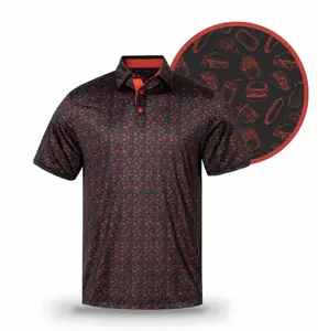 Bogey Bros Men's Funny Food Print Golf Polo Lightweight Breathable Short Sleeve Summer Performance Top