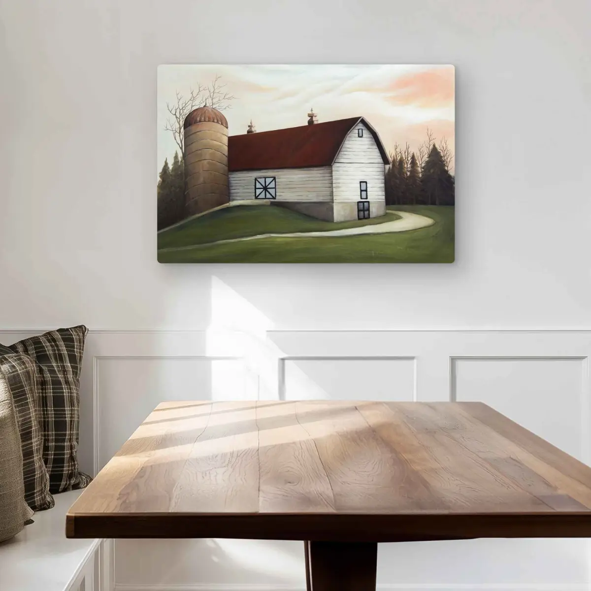 Begin Home Decor C1MP2030D6BPWL 20 x 30 in. White Barn Wall Art - Architecture Farmhouse Metal Print