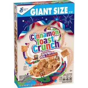 Cinnamon Toast Crunch Breakfast Cereal, Crispy Cinnamon Cereal, Giant Size, 27 oz