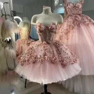 Versatile Pink Evening Dress Super Fairy Art Exam Performance Off-Shoulder Toast Dress Luxurious Slimming Solo Puffy Skirt Engagement Banquet bay  area  dress  rental Formal Womenswear Workwear Sleeveless