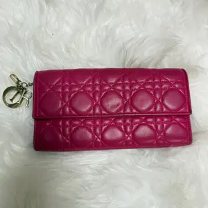 Pre-owned Dior calfskin Mini Bags Christian Cannage Leather Wallet