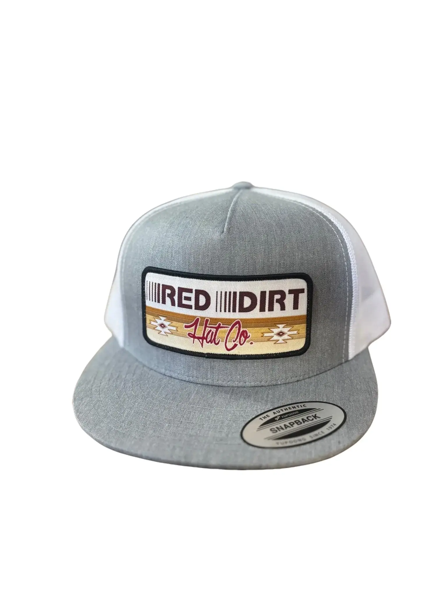 Red Dirt Hat Company Trucker Style Vintage Trucker Cap - Casual Trailblazer, Heather Grey, White Flat-Bill Snapback, Trucker Style Hat, Vintage Trucker Hat