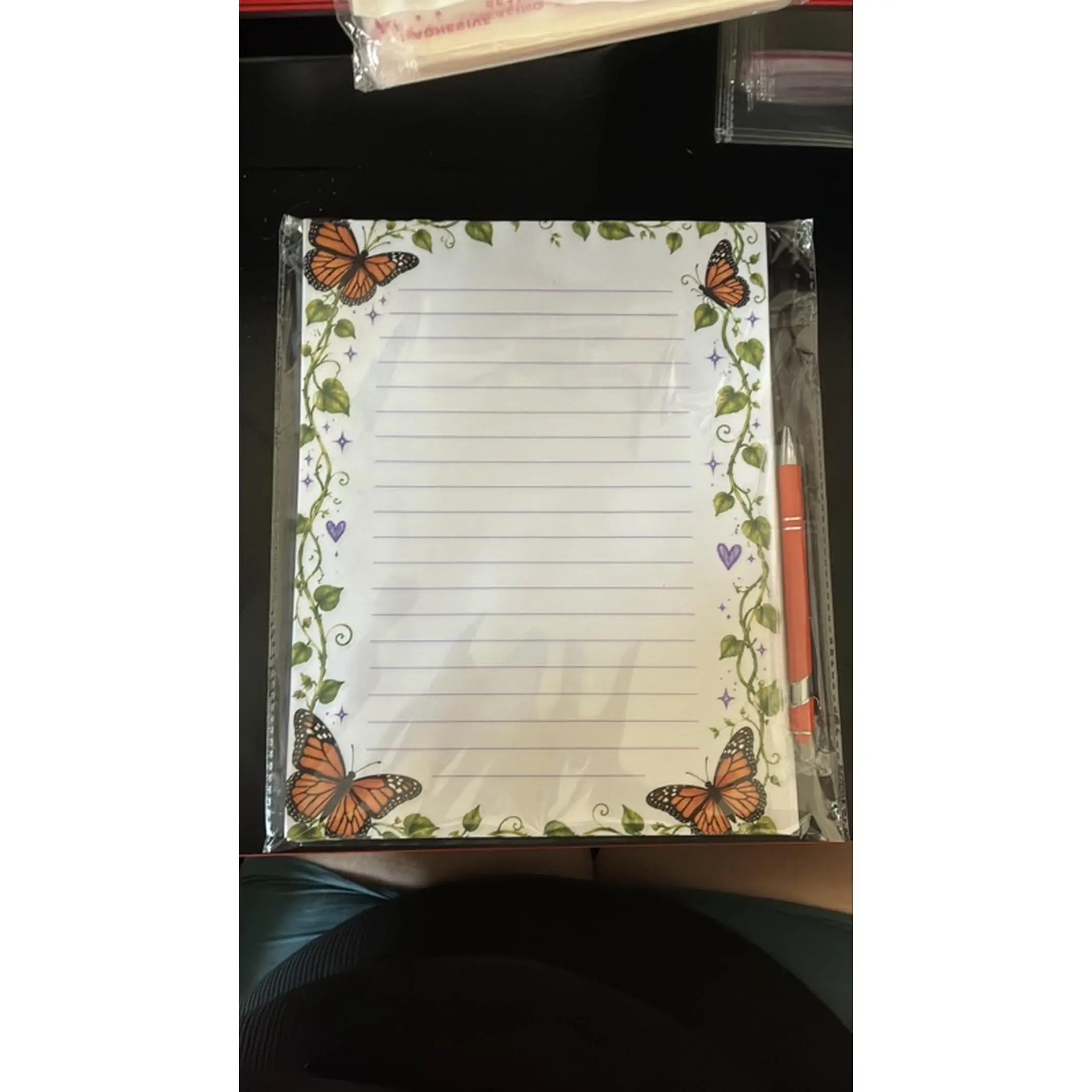 Whimsical Butterfly 8.5x11 in Rectangular Notepad - White, Purple, Orange, Green Design, Easy to Carry, Organizing Thoughts, Versatile Office Stationery for Personal Use, Whimsical Notebooks