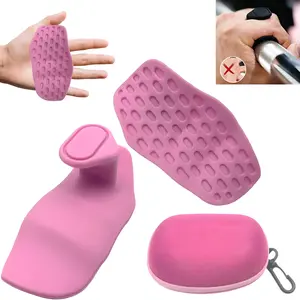 Ergonomic Weightlifting Grips | Non-Slip Rubber Hand Pads for Deadlift & Dumbbell Training, Anti-Callus Gym Grips for Men & Women
