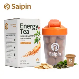 Saipin Freeze-Dried Ginseng Oolong Tea Capsules for Immune Support & Mental Stamina No Sugar Non-GMO 20 Pack Instant Herbal Beverage Natural Focus Boost Long Lasting Energy Drink TikTok Favorite