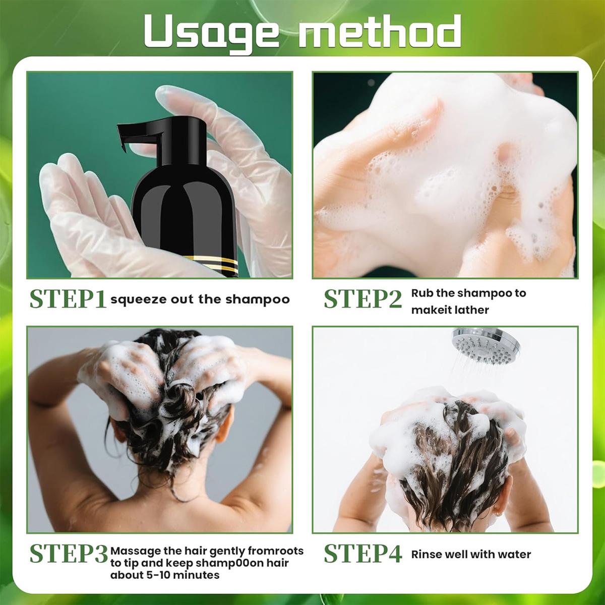 3 in 1 Hair Dye Shampoo - Can cover gray hairs,Herbal Ingredients,Contains Ginseng Extract,Natural Haircoloring, black hairdye 3 in 1 Hair Dye Shampoo - Can cover gray hairs,Herbal Ingredients,Contains Ginseng Extract,Natural Haircoloring, black hairdye