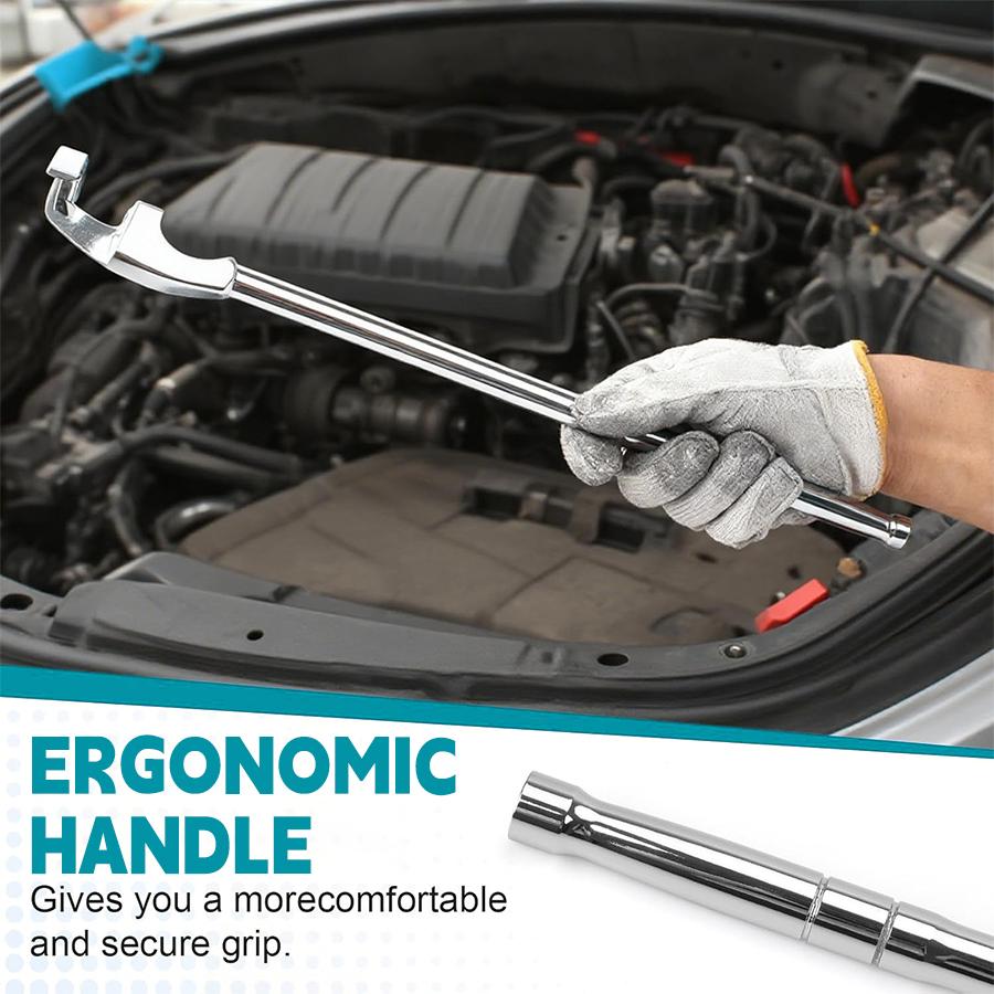 15 Inch Heavy Duty Cheater Bar, Chrome Vanadium Steel Wrench Extension Bar, Extra Long Leverage Tool with Ergonomic Handle for Maximum Torque, Versatile Wrench Extender Ideal for Automotive Repair & General Mechanical Maintenance Tasks