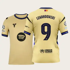 2526 Away No.9 Lewandowski Retro Short Sleeve Soccer Football Jersey