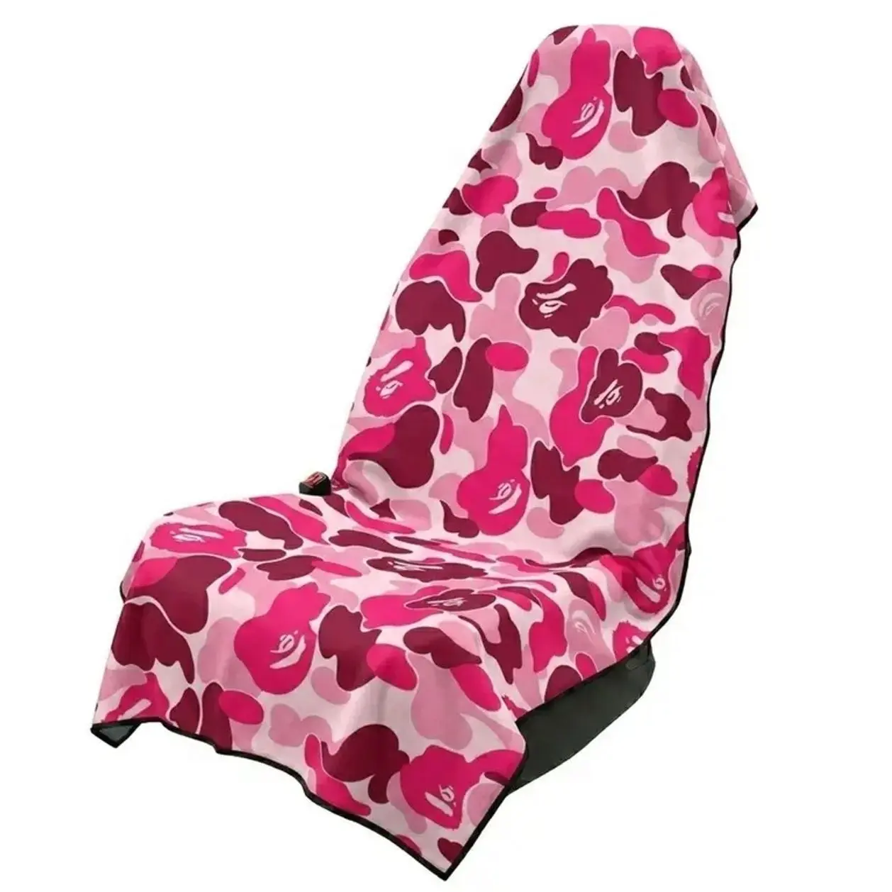 Grey Camo Car Seat Cover Towel, Universal Auto Seat Protector, Washable Quick Dry Vehicle Seat Cover