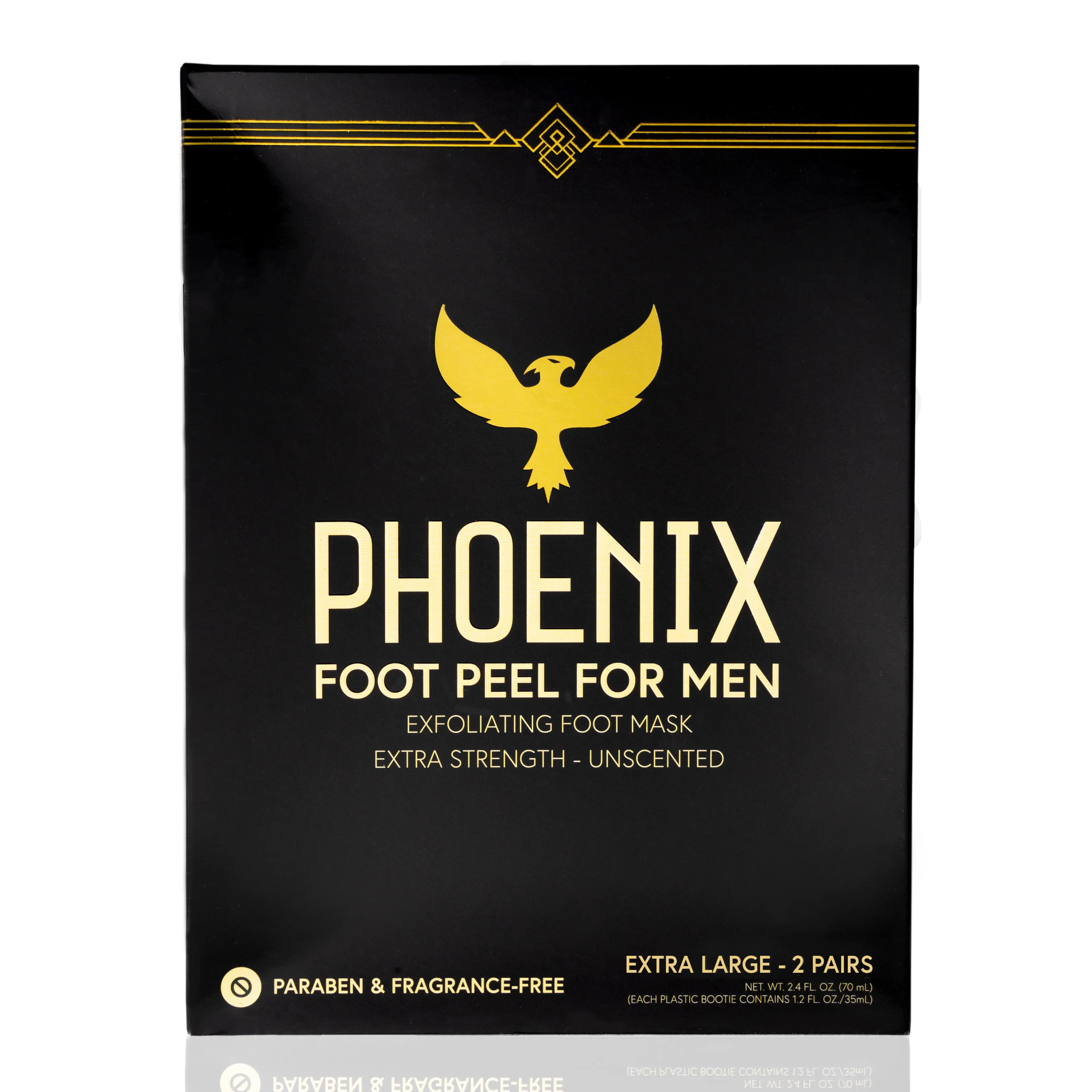 Unscented - Phoenix Foot Peel for Men - Extra Large - Extra Strength - Exfoliating Dry Feet Treatment - Callus Remover - Unscented - Paraben and Fragrance Free