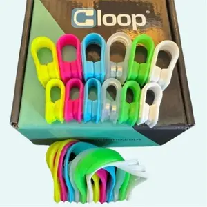 Cloop Trio Bundle [1 Case + 6 Small+6 Large+6 XL] for Organized Cables | Fun, Addictive, Functional | Desk Organization | Spring