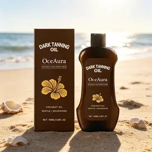 Dark Tanning Oil 100ml – Deep Bronze Glow & Hydration – Coconut Oil Formula for Natural Sun-Kissed Skin | OceAura