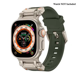 Sport Handle compatible with Apple Watch Ultra 2 Band  for Apple Watch Band Series 9/8/SE2/7/6/SE/5/4/3/2/1 45mm/44mm/42mm Durable Metal Connector Band, Rugged TPU Sport Replacement Band for women/men birthday,gifts Accessories  Wearable