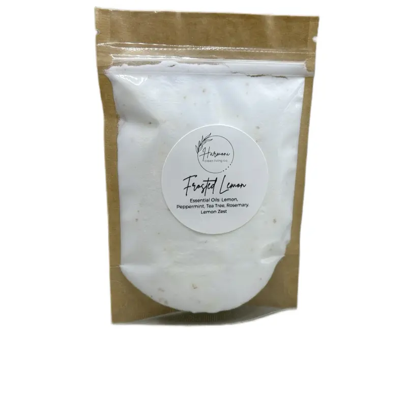 Harmoni Clean Living Co Frosted Lemon Scented Carpet Deodorizer Sample Size All Natural Non Toxic Powder Deodorizer