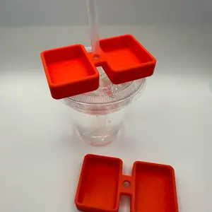 Cup Condiment Holder Attachment | Straw Topper | Sauce Holder for Top of Drinks