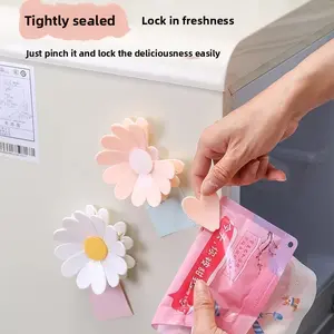 Little Daisy Sealing Clip Magnetic Refrigerator Sticker Snack Sealing Clip Personalized Petal Creative Three-Dimensional Food Bag Clip
