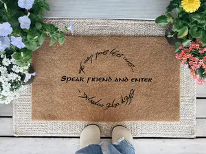 Speak Friend And Enter Doormat, Funny Doormat, Elvish Door Mat, Housewarming Gift, New Home Gift, Home Decor, Closing Gift