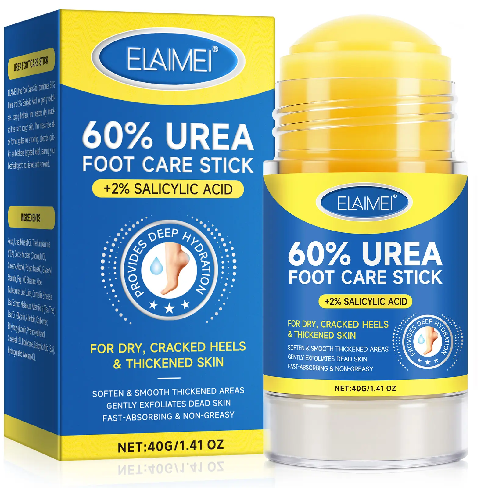 [NEW]Elaimei 60% Urea Foot Repair Balm - Intensive Cracked Heel & Dry Feet Treatment, Overnight Moisturizing Salve, Heals Rough Skin for Healthy Smooth Feet, TikTok Viral Foot Care Must-Have