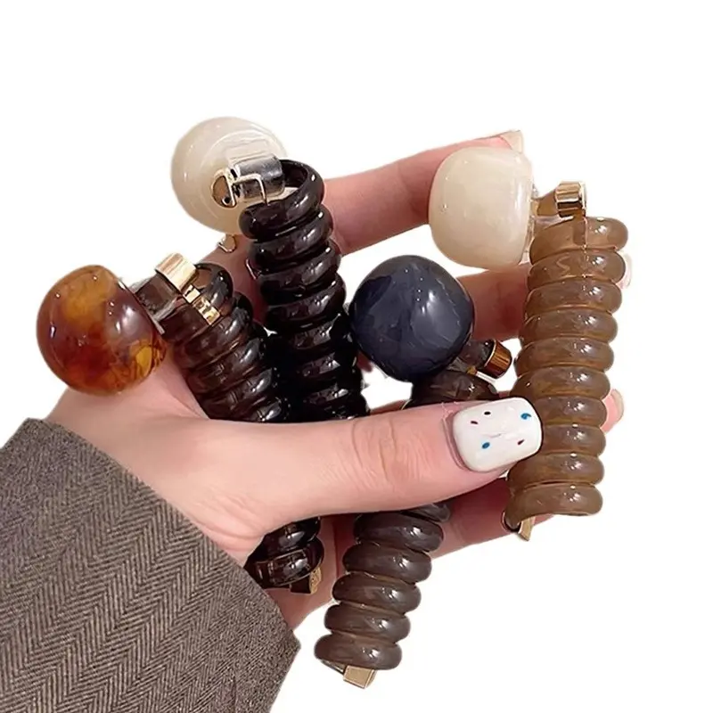 Coffee line amber beads + coffee line gray beads