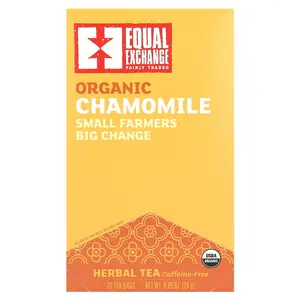 Equal Exchange Organic Chamomile, Herbal Tea, Caffeine Free, 20 Tea Bags, 0.85 oz (24 g)