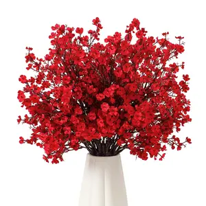 10pcs Fake Flowers Silk Artificial Gypsophila Bouquets, Real Touch Fall Stems for Thanksgiving Decor, Autumn DIY Floral Arrangement