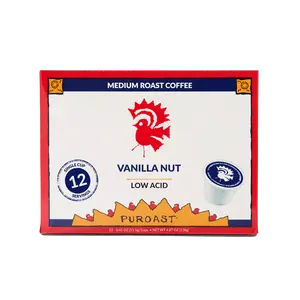 Puroast Vanilla Nut Pods - Medium Roast Low Acid Coffee Pods - 12 Single Serve Pods