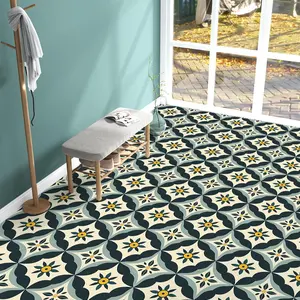 Geometric Pattern Floor Sticker, 60pcs/set Self Adhesive Floor Sticker, Decorative Sticker for Home Living Room Bedroom Kitchen Bathroom, Household Decoration Supplies