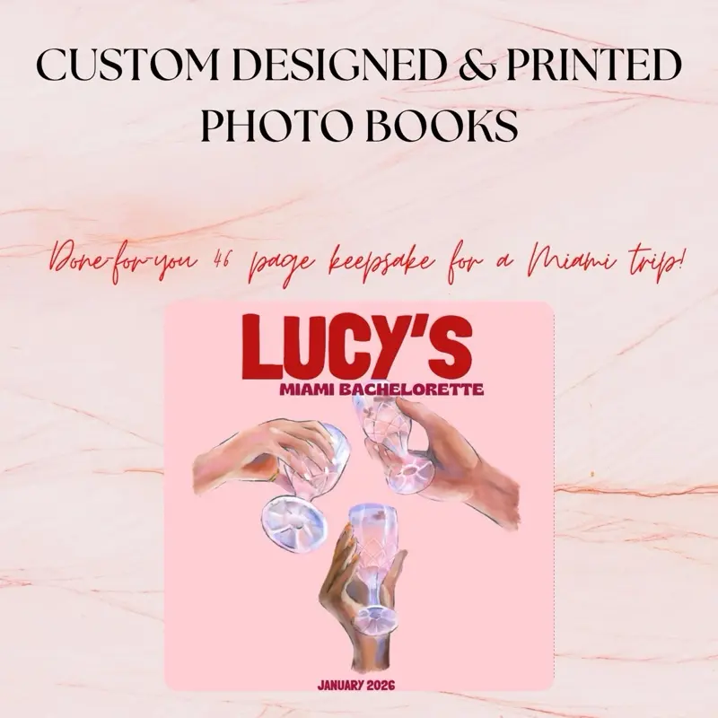 Miami Custom Printed Photo Book Bachelorette Girls Trip Birthday Memory Album Personalized 20 Pages High-Quality Gift Decor