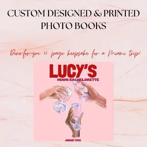 Miami Custom Printed Photo Book Bachelorette Girls Trip Birthday Memory Album Personalized 20 Pages High-Quality Gift Decor