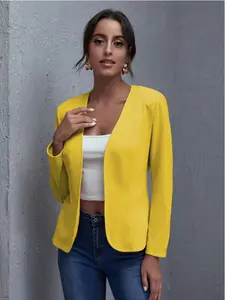 Women's Thin Spring & Fall Cardigan Jacket, Plain Minimalist Casual Business Wear, Fitted Slim Regular Length, Fashion Daily