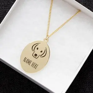Personalized Pet Jewelry Gift for Pet Mom - Pet Portrait Custom - Dog Portrait Necklace - Engraved Portrait from Photo -Pet Memorial Jewelry Custom Pet Portrait Necklace Personalized Gifts