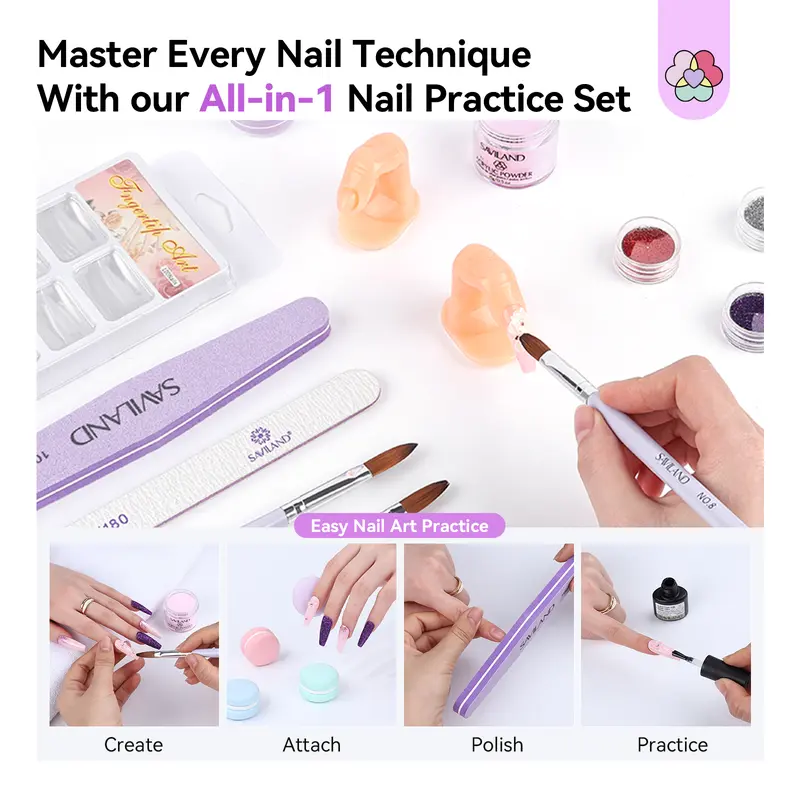 SAVILAND Essentials Acrylic Nail Kit – All-in-1 Set with Lamp EMA Monomer Gel Polish Nail Drill Cuticle Remover for Home DIY Starters SAVILAND Essentials Acrylic Nail Kit – All-in-1 Set with Lamp EMA Monomer Gel Polish Nail Drill Cuticle Remover for Home DIY Starters