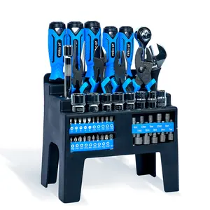 Heavy Duty 50-Piece Screwdriver Socket Wrench Set with Precision Tools Pliers & Bit Sets for Men Complete Household DIY Kit