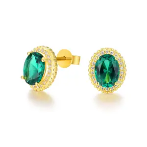 DW Romantic Garden  Lab created stones Earring  Gold Plated Bronze
