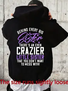 Big Sister Hoodie, Crazy Little Sister Hoodie, Matching Sister Hoodies, Sibling Gift Hoodie, Family Matching Hoodie, Unisex Pullover Hoodie
